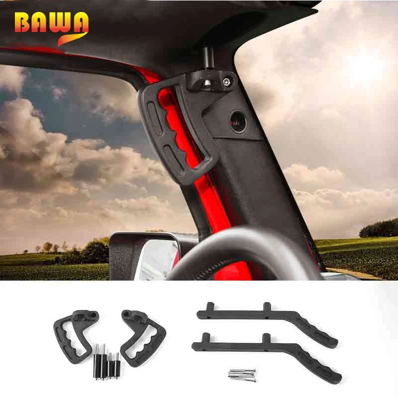 

BAWA Armrests Front Grab Handle for Jeep Wrangler JK 2007-2017 Aluminium alloy Car Front Rear Interior Grab Handles