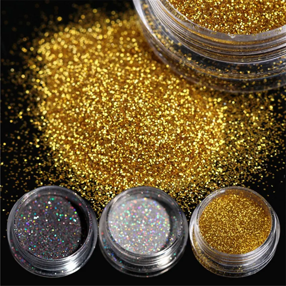 

1 Box Shiny Laser Holographic Nail Glitter Dust Powder for Nail Art UV Gel Polish Nail Tip Decor Glitter Craft Nail Glitter