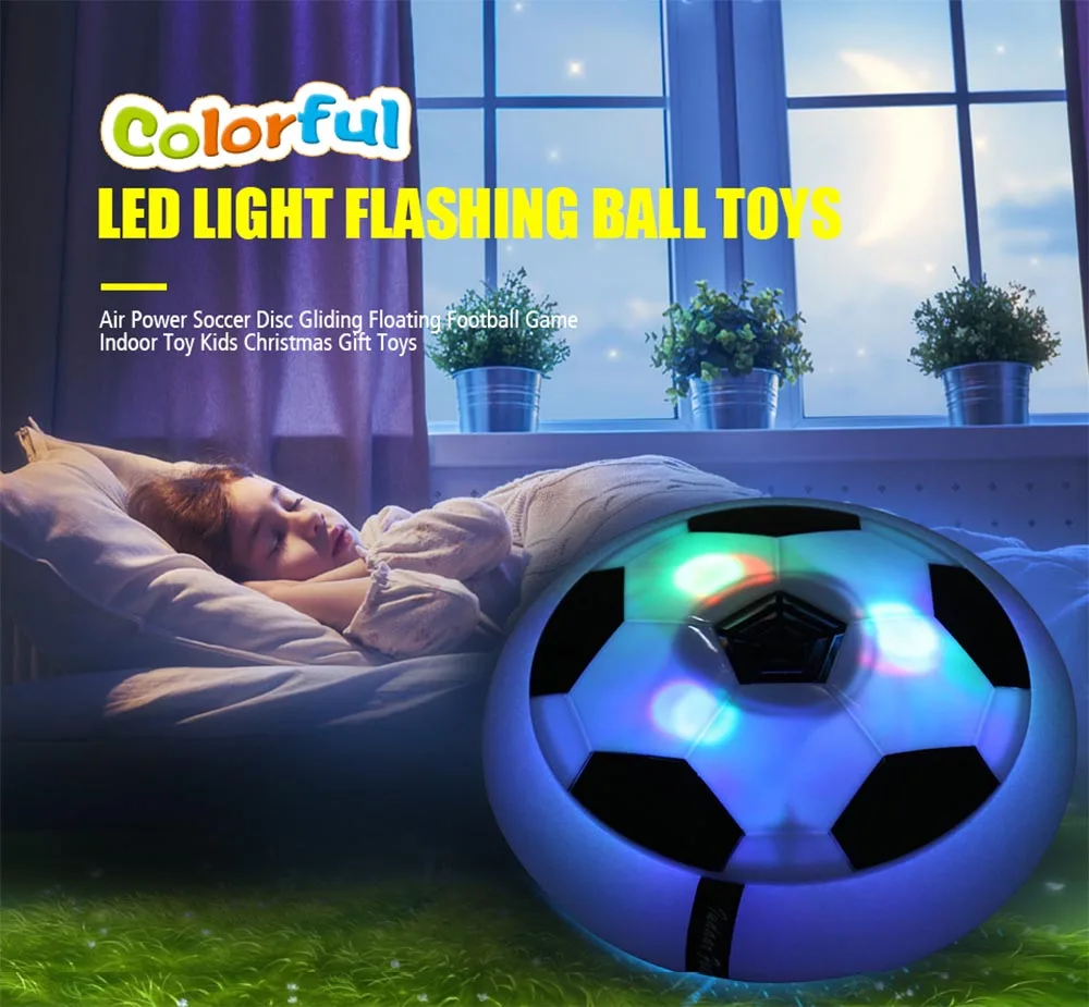 Funny LED Light Flashing Ball Toys Air Power Soccer Balls Disc Gliding Multi-surface Hovering Football Game Toy Kid Chidren Gift