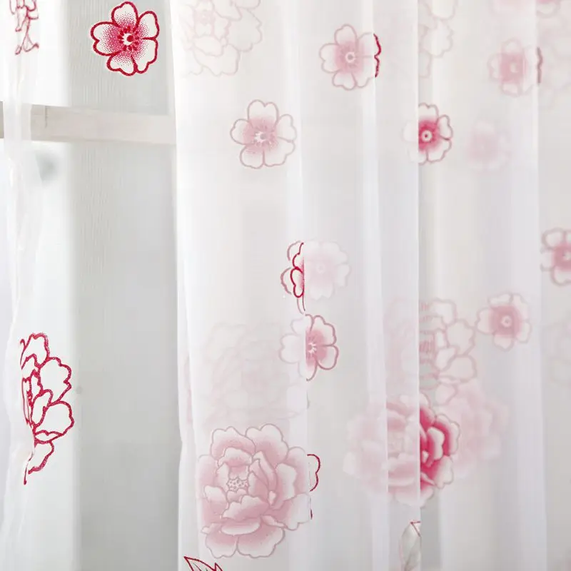 Домашние офисные модные занавески для окон с цветочным принтом делитель Тюль с драпировкой панель отвесный шарф Valances