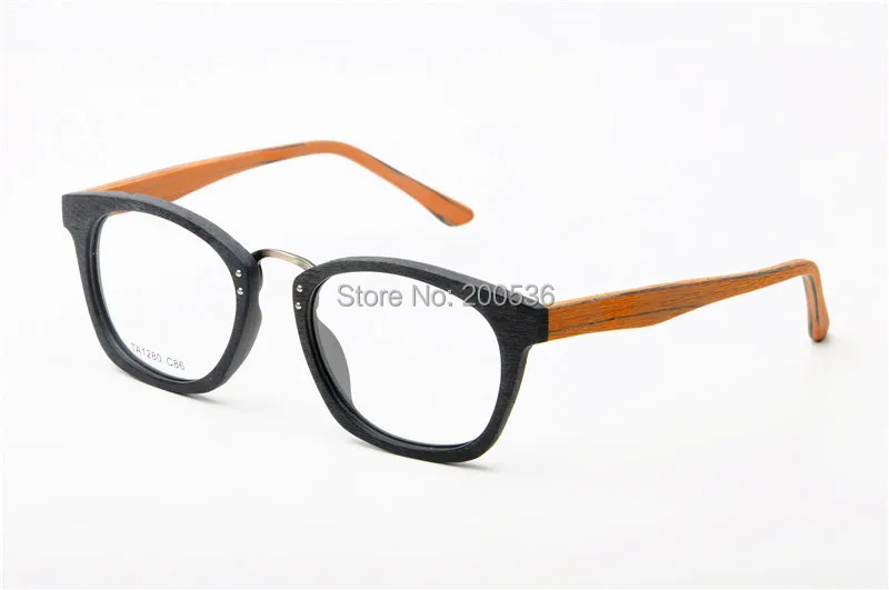 LONSY Женщины Мужчины оправа для линз имеет в составе ацетат деревянные очки оправа черный контрастный цвет TA1280