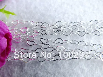 

Free shipping!!W-035 Jewelry Necklace Accessories Heart-Shape 3*4mm Silver Plated Copper Chain