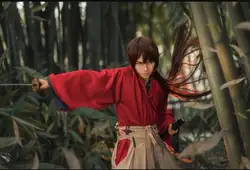 Бродяга Кэнсин Himura Кэнсин красная пленка кимоно костюм для косплея