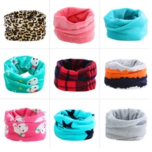 Двухслойный плюшевый толстый шарф для детей до 10 лет, Модный зимний теплый детский шарф с круглым вырезом