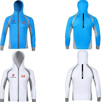 

New 2019 Daiwa Hooded Performance Fishing Shirt Men UPF 50 UV Sun Protection Quick Dry Mesh Cooling Long Sleeve Fishing Clothes