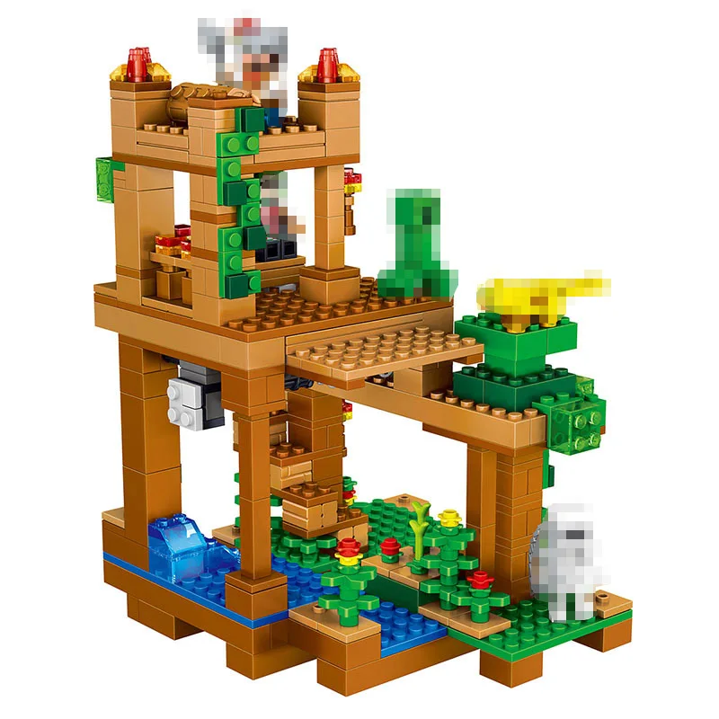 

My World Series Building Blocks Compatible Minecrafter Village Human skeleton Stacking Bricks Toys Kids 410 Pcs