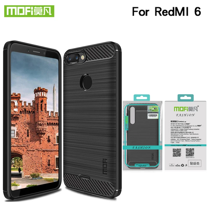 buy Mofi For Xiaomi Redmi 6 redmi6 Case Soft Silicone Brushed Carbon Fiber TPU Phone Cases For Redmi 6 Cover