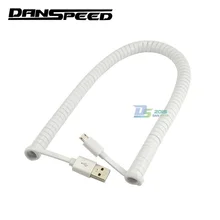 DANSPEED Spring Coiled USB 2.0 Micro 5Pin Data Sync Flat Charging Cable for Samsung Length 3m