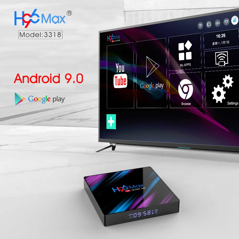 BREAKIST H96 MAX RK3318 Смарт ТВ приставка Android 9,0 4 Гб ОЗУ 64 Гб 4 к WiFi медиаплеер IP ТВ приставка поддержка Netflix Youtube 4K KDMC IP tv