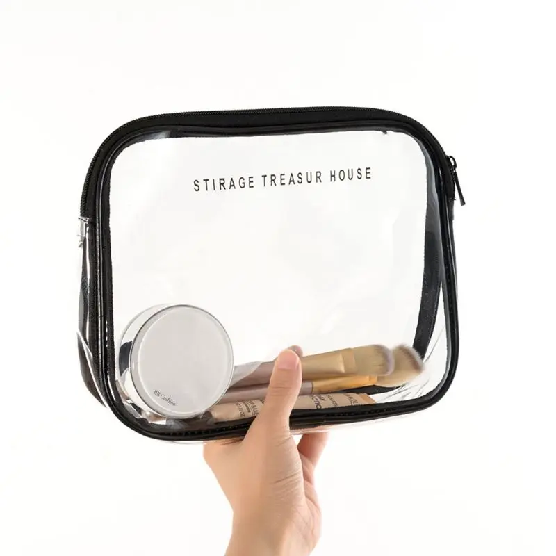 

Clear Transparent PVC Travel Makeup Bag Cosmetic Toiletry Zip Cosmetic Wash Bags Pouch
