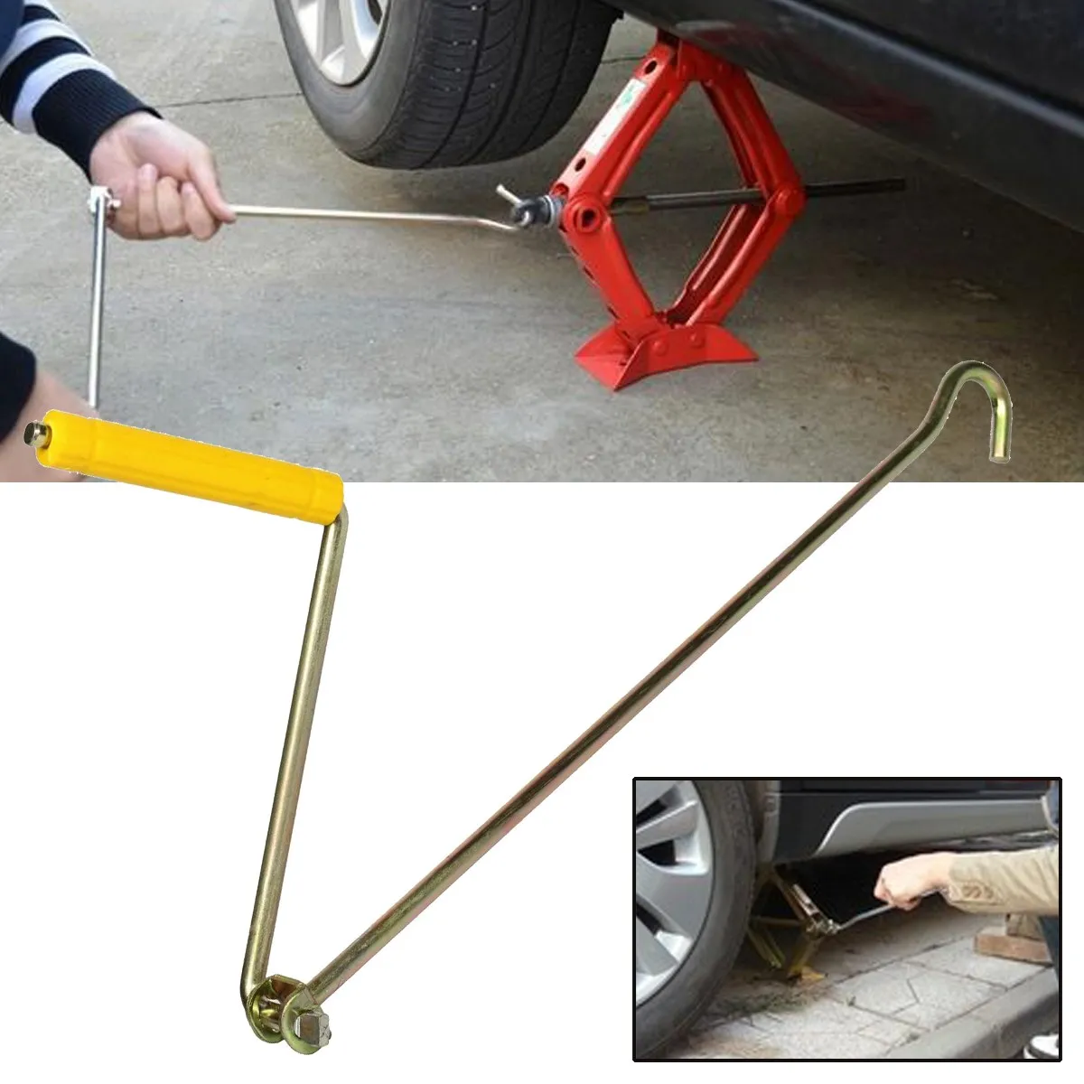 1Pcs Car Jacks Tire Wheel Lug Wrench Tool Crank Scissor Speed Handle