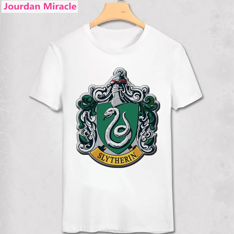 Магическая школьная футболка с дизайном «герб колледжа» гриффиндор рейвенкло хаффлпафф слизерин, футболка, модная футболка для детей, мужская футболка