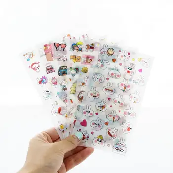 

12 pack/lot Lovely Pet Rabbit PVC Stickers Diary Sticker Scrapbook Decoration PVC Stationery Stickers