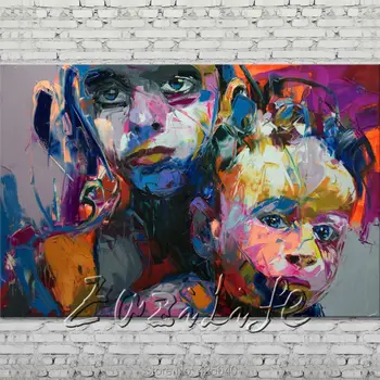 

Palette knife painting portrait Palette knife Face Oil painting Impasto figure on canvas Hand painted Francoise Nielly 14-19