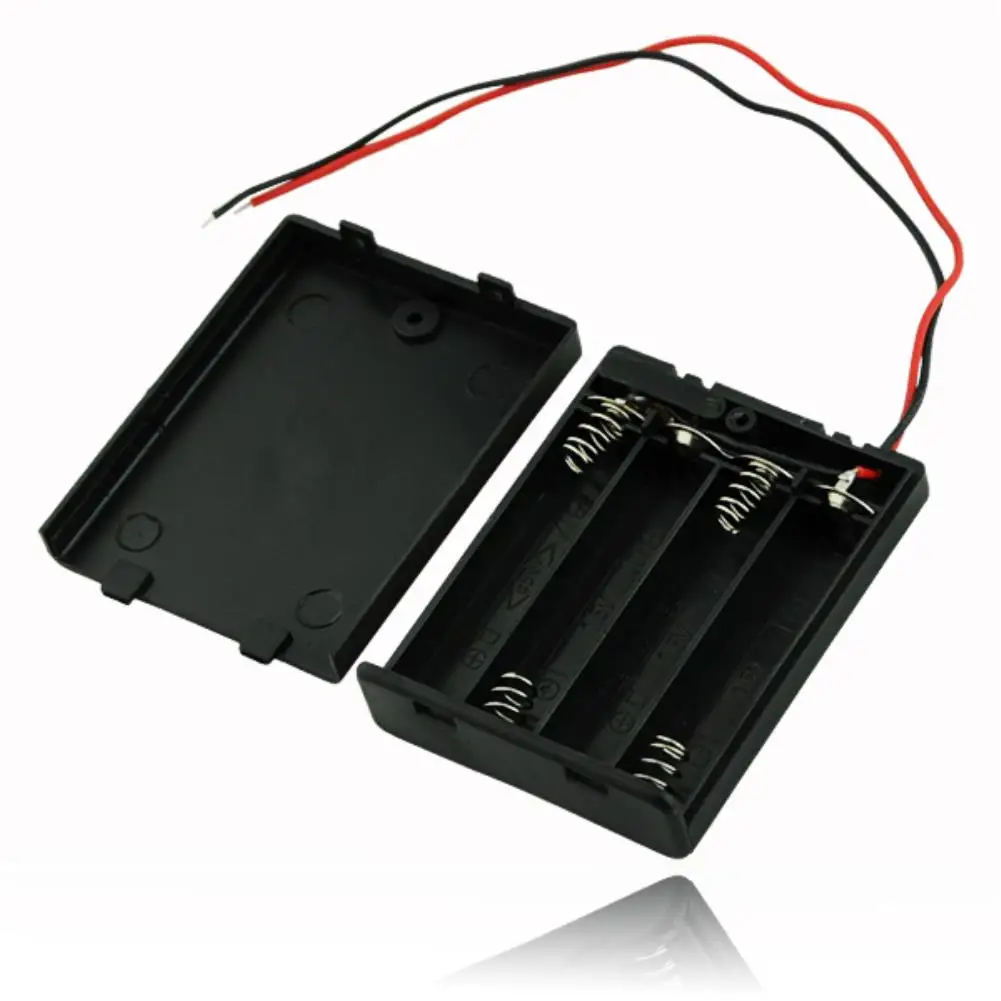 

6 Styles---4 AA,3 AA,2 AA, 2A Battery Holder Case Box With ON OFF Switch Black externa para celular 4 AAA,3 AAA,2 AAA bateria