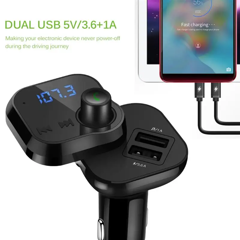Onever fm-передатчик Беспроводной стерео A2DP музыка MP3 плеер U диск ЖК-дисплей Дисплей Car Kit с 3.6A быстрый USB переходник для зарядного устройства