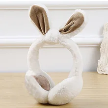 1 предмет, модный Складной Милый на кроличьем меху; наушники для Для женщин и девочек, тёплые наушники ушные грелки подарки для ушей