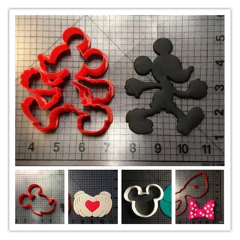 

Cartoon Micky Mouse Head Hand Bow Series Fondant Cutter Custom Made 3D Printed Fondant Cake Tools Cookie Cutter Set Confeitaria