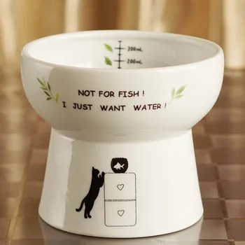

New Cute Pet Feeder Bowl Cartoon Shape High-foot Single Mouth Ceramic Dog Cat Food Bowl Pet Products Drinking Bowl Placemat Bowl