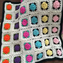 Роскошное модное хлопковое вязаное красочное одеяло для домашнего декора с 3D цветами Хлопковое одеяло для малышей чехол в подарок для ребенка