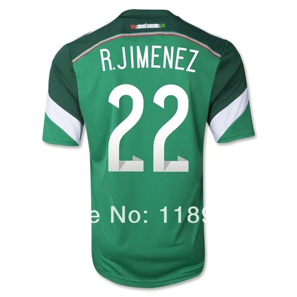 Wholesale Women Jerseys 2014 Brazil World Cup Mexico R.JIMENEZ Home Soccer Jersey Number 22 Football - Green | Спорт и развлечения
