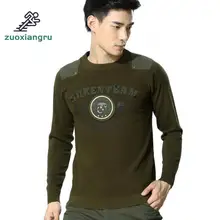 Zuoxiangru открытый мужской свитер в стиле милитари хлопок армейский свитер вязаный свитер Осенняя хлопковая трикотажная рубашка мужские туристические пуловеры