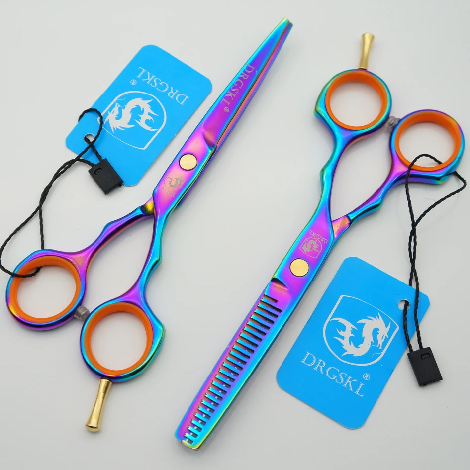 hot rainbow DRGSKL 5.5 inch hair cutscissors professional barber hair