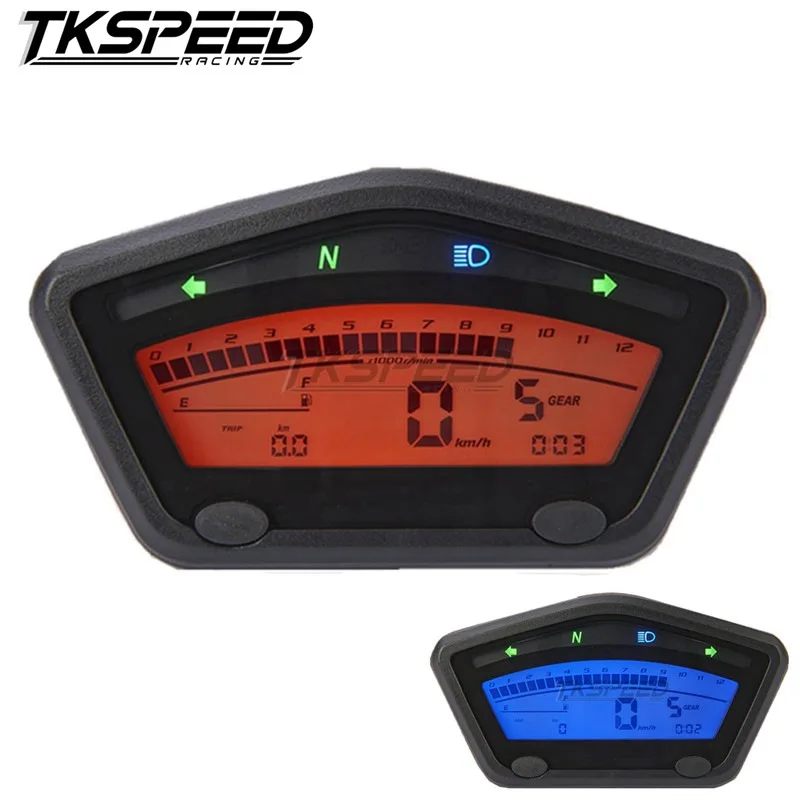 Universal Motorcycle Digital Speedometer Mini LCD Tachometer Odometer