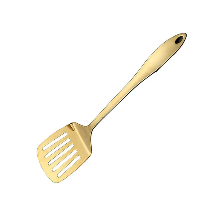 fried shovel 1 шт., золотые титановые инструменты для приготовления пищи из нержавеющей стали, ложка-Лопатка, кухонная посуда, кухонные инструменты, Cocina Utensilios, лопатка, ковш, кухонная утварь - Цвет: fried shovel