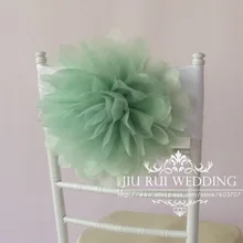 200 шт Мятное зеленое цветастое кресло лента на стул из органзы фигурка скамейки покрытие Floarl стул створки