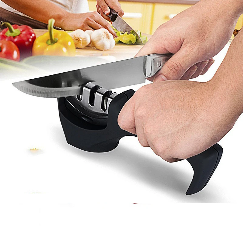 

Multi-function Knife Sharpener 3 Stages Sharpening Stone Tungsten Steel Diamond Ceramic Whetstone Kitchen Accessories 3 Colors