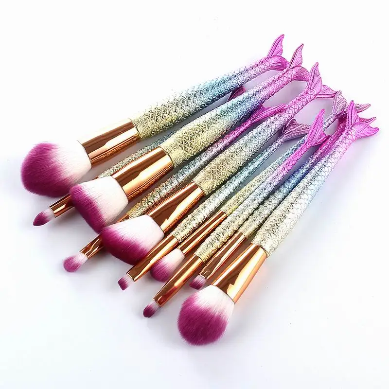 Mermaid Makeup Brushes  10pcs (4)