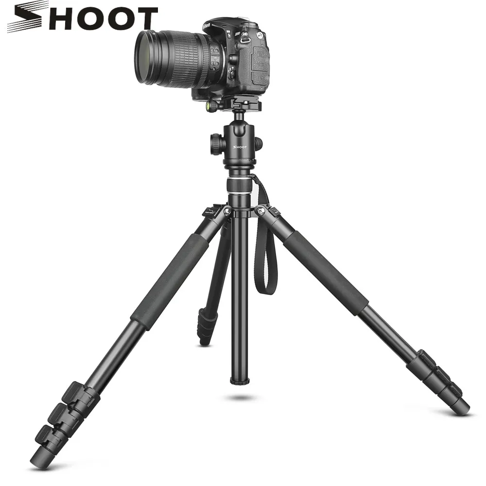 

SHOOT Professional Portable Travel Camera Tripod Aluminum Alloy 4-Sections Tripod Stand for Canon Nikon SLR DSLR Digital Camera