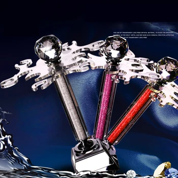 

Luxury Drill-in Crystal Rotary Cup Frame Red Wine Goblets with high feet hanging upside down on the cup rack wine rack