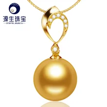 [YS] 10-11 мм Южное море Золотая подвеска с жемчужиной 18 K золотой бриллиантовый кулон ожерелье