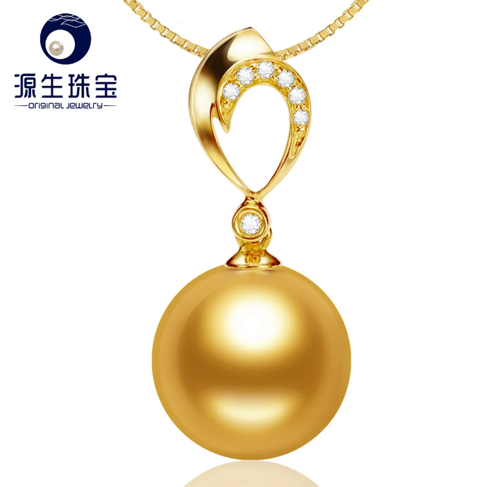 Maru Yellow Gold Pendant with Salt & Pepper and Black Diamonds main image 1
