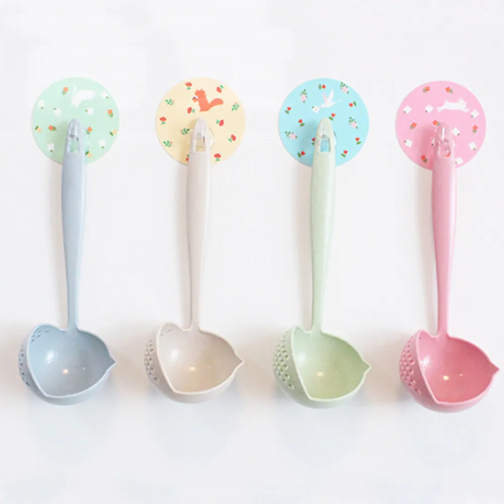 

High Quality Environmental Protection 2 In 1 Spoon Long Handle Creative Family Kitchen Hotel Shop Restaurant Porridge Spoon K10