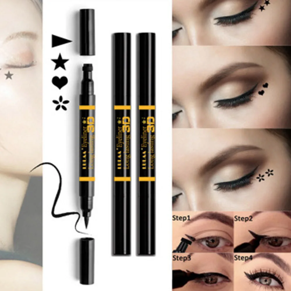 Liquid Eyeliner Star Heart Stamp Eyeliner Pencil Eye Makeup Waterproof
