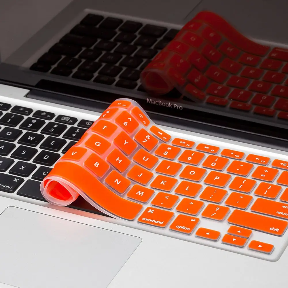 2 шт./лот силиконовые покрытие для клавиатуры для ноутбука Macbook Air retina Pro 1" 15" 1" A1278 A1398 A1466 - Цвет: Прозрачный