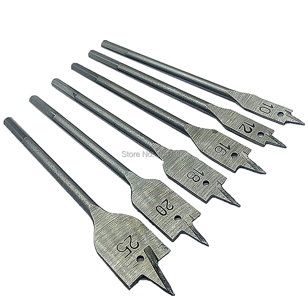 6pcs Flat Wood Drill Bits Boring Hole Spade Paddle Flat Wood Boring