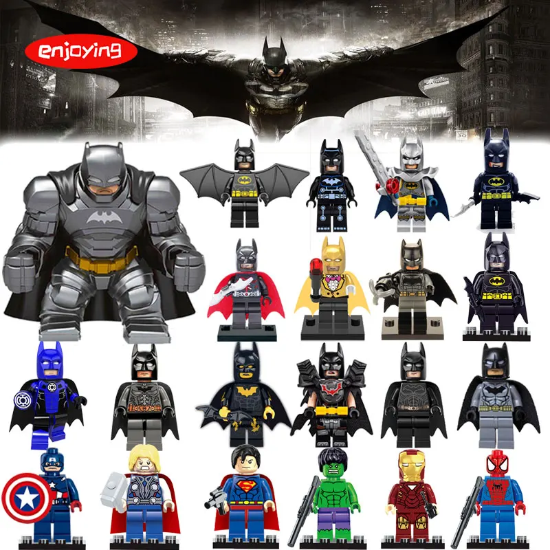 

Legoing Super Heroes Figures Batman Captain America Hulk Thor Deadpool Compatible LEGOingLY Building Blocks Toys for Children