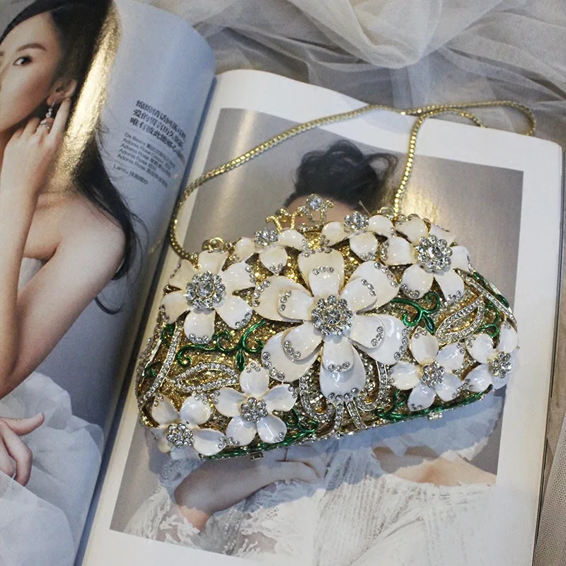 

2018Evening Bags and Clutches for Women with Rhinestone for Wedding and Party, Messenger Bag with Chain