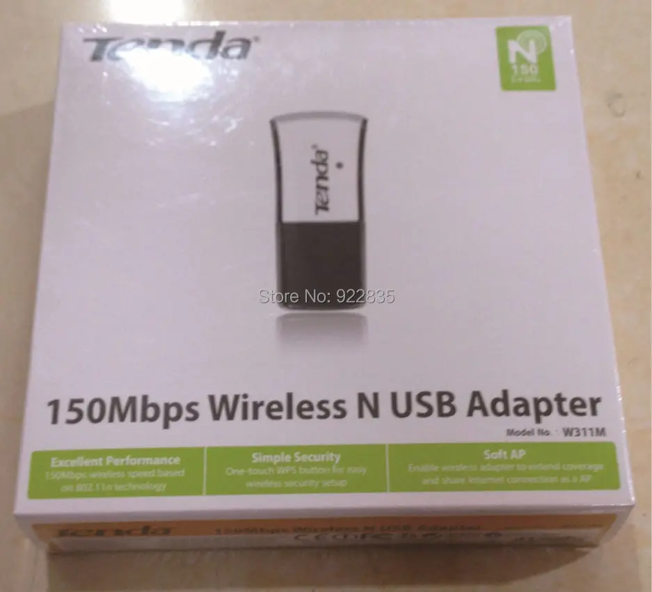 Новая лучшая цена Tenda Mimi 150 Мбит/с беспроводной нано USB адаптер USB WiFi адаптер 150 м USB WiFi сетевая карта, без цветной коробки посылка