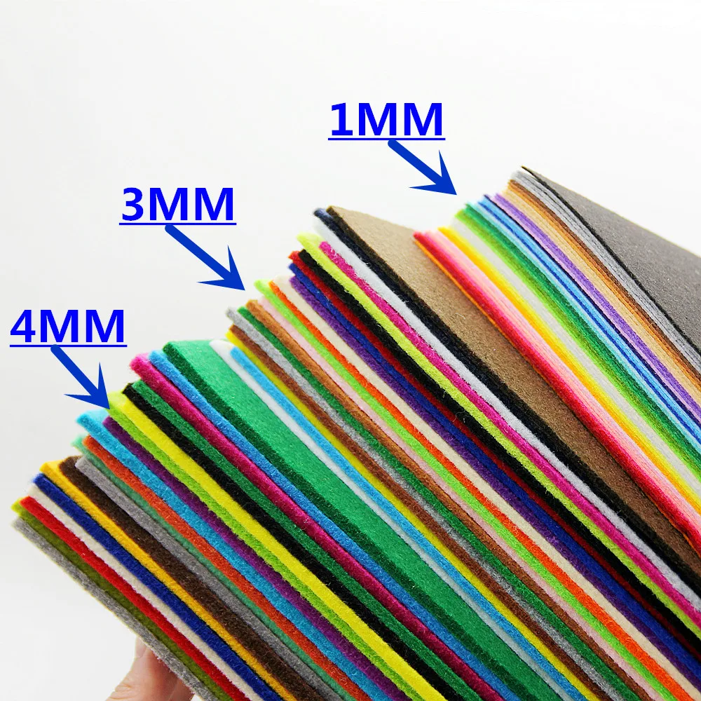 

3pcs 1/3/4mm Mixed Color Cloth Fabric Felt For Handmade Fabric Crafts Toy Gift Polyester Tablecloth Needlework DIY Needle Sewing