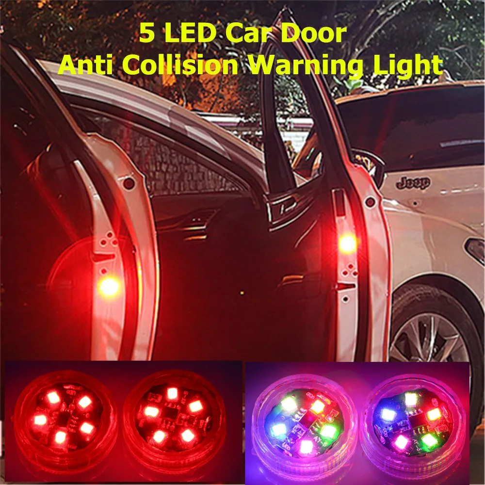 

1 piecs 5 LEDs Car Openning Door Warning Flash Lamp Safety Indication Wireless Anti-Collision signal light parking lamps