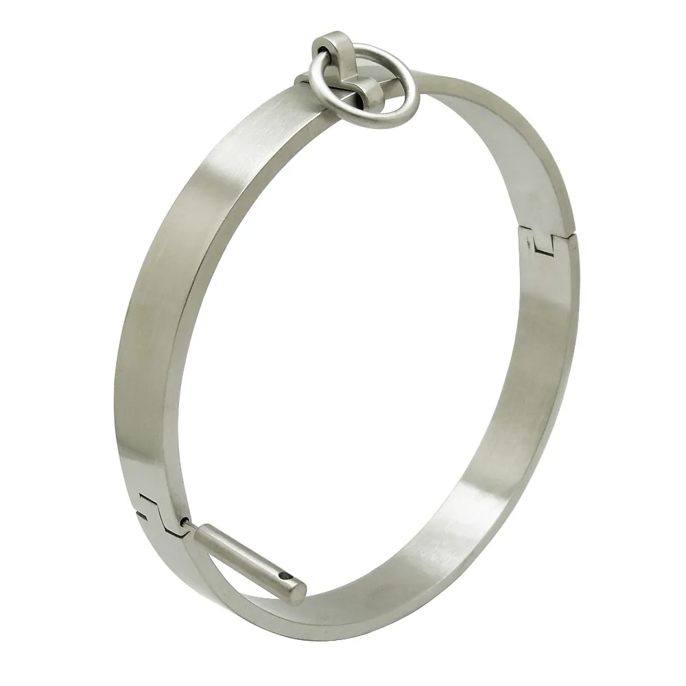 

Brushed 304 stainless steel lockable slave collar choker necklace fetish wear jewelry
