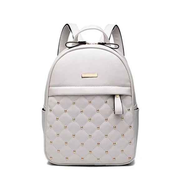 Бренд ALCEVR, дизайнерские женские рюкзаки из искусственной кожи, школьная сумка, студенческий рюкзак, женская сумка, роскошная кожаная посылка для женщин - Цвет: white