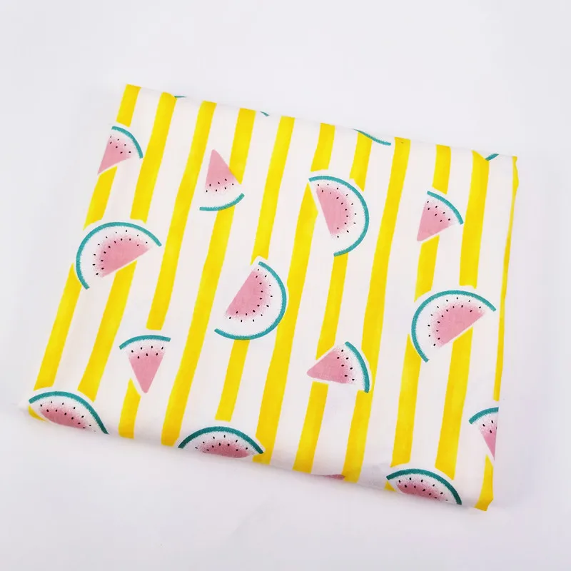 yellow Различные цвета 50x40 см хлопок саржевая ткань лоскутное шитье DIY материал ткань арбуз полоса Печать Хлопок Ткань - Цвет: yellow