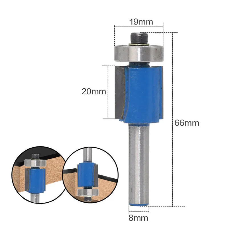 

1Pcs Overhaul Side Knife Flush Trim Pattern Router Bit 8mm Shank Panel Top & Bottom Bearing Woodworking Milling Cutter