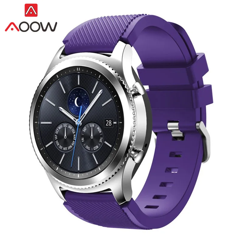 22 мм силиконовый ремешок для часов для samsung Galaxy Watch 46 мм huawei Watch GT Активный браслет ремешок для gear S3 Frontier Classic - Цвет ремешка: Purple